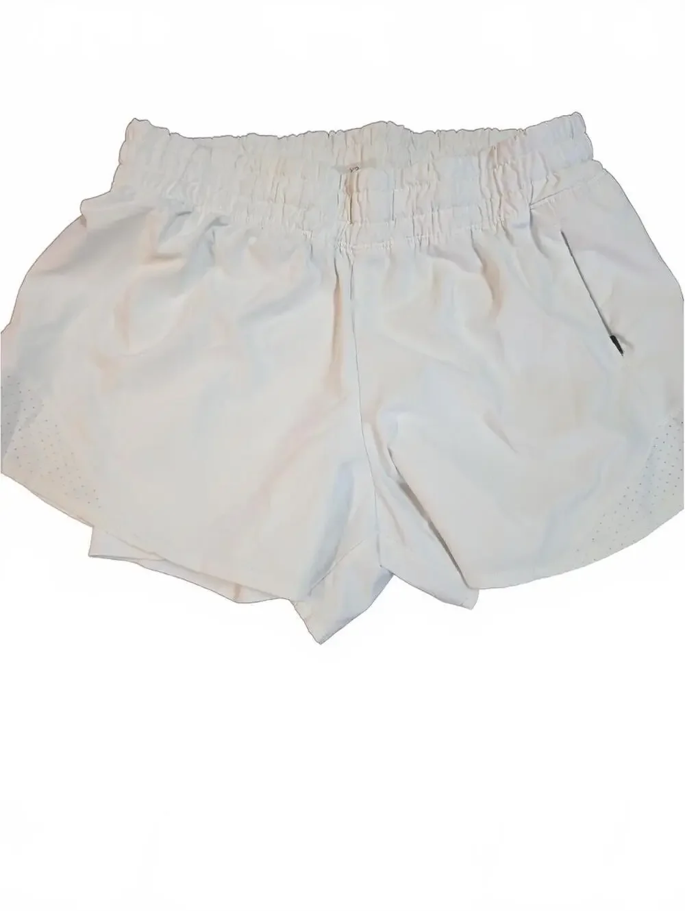 Calia Mid-Rise Infinity Run Shors XS 3” White Relaxed Fit Bike Shorts Built In